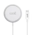 Dock Base Cargador MAGNÉTICO Smartphones Inalámbrico Qi COOL Blanco